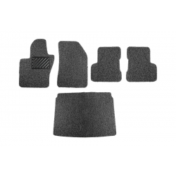 FIAT 500X All Weather Floor Mats and Cargo Mat (set of 5) - Custom Rubber Woven Carpet - Black and Grey by SILA Concepts